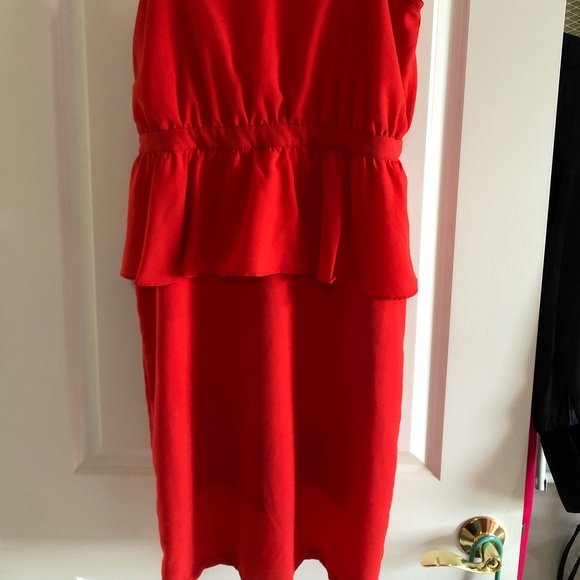 Red Peplum Dress - Picture 4 of 4